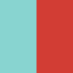 pastille bleu turquoise et rouge corail