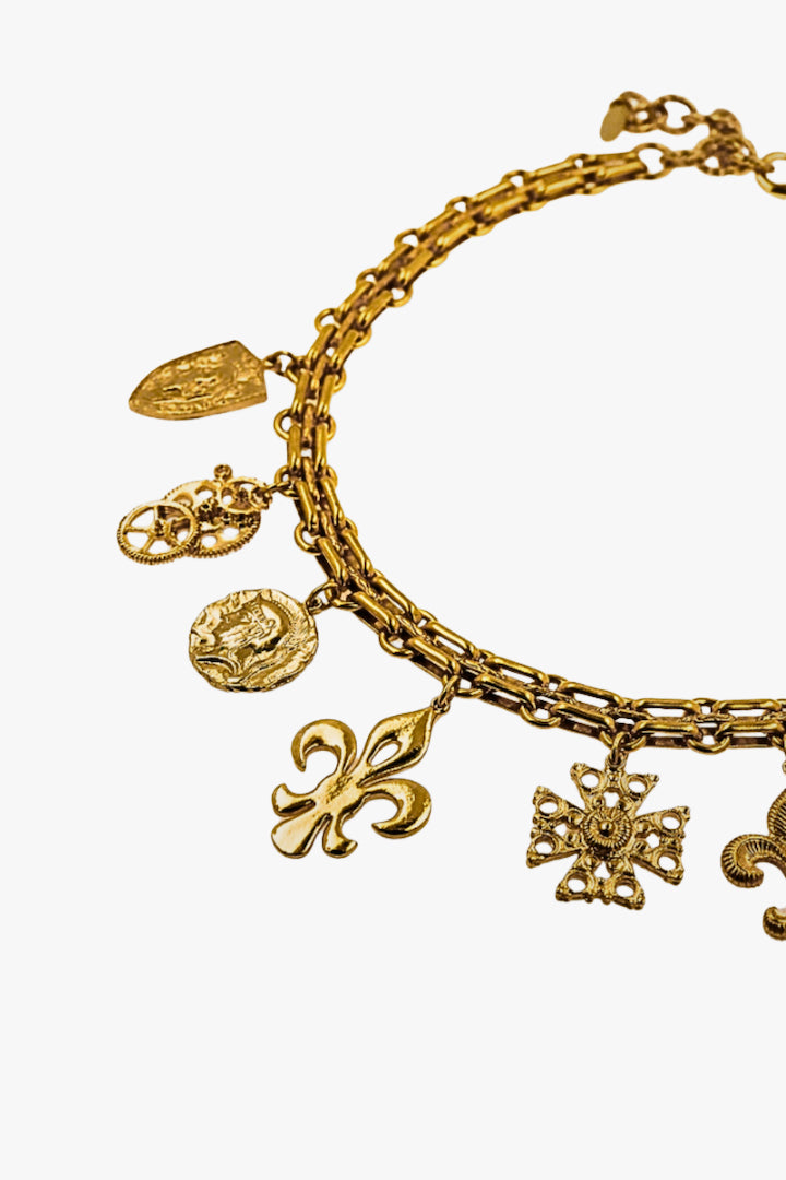 Breloques fleur de lys collier vintage fantaisie