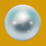 pastille dorée et perle nacrée