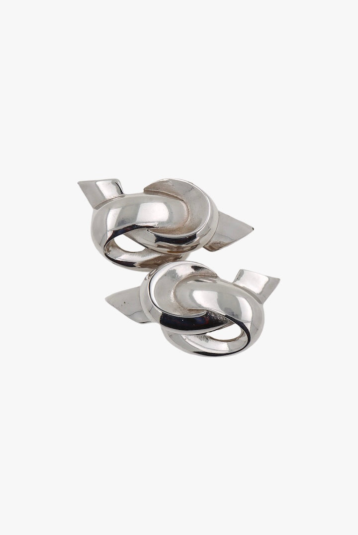 Boucles d'oreilles clip Givenchy signé vintage argentées