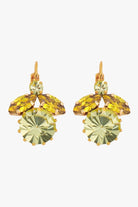 Boucle d'oreilles en forme d'abeille en strass jaune citron sorbet - bijou fait main en France