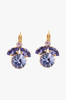 Boucle d'oreilles en forme d'abeille en strass violet sorbet - bijou fait main en france
