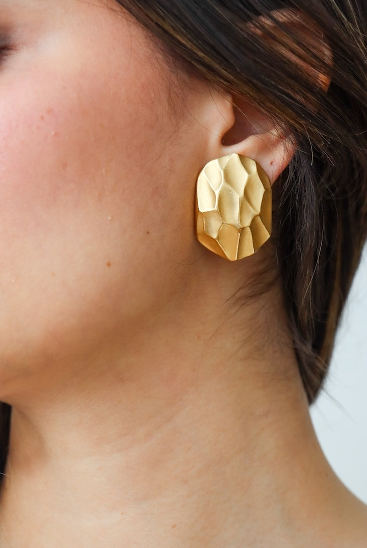 Boucles d'oreilles or cabochon fermori clip - Maison Yves saint laurent - vintage collection