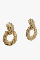 Paire de boucles d'oreilles dorée - fermoir clip créoles - vintage collection