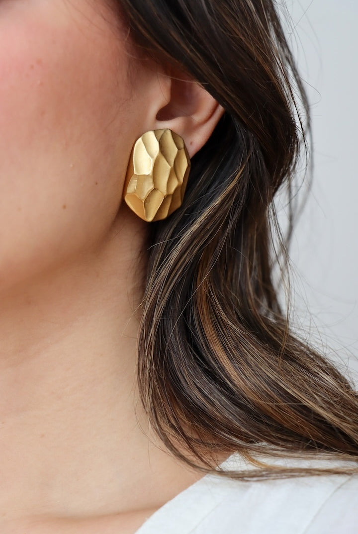 Boucles d'oreilles dorées cabochon fermori clip - Yves saint laurent