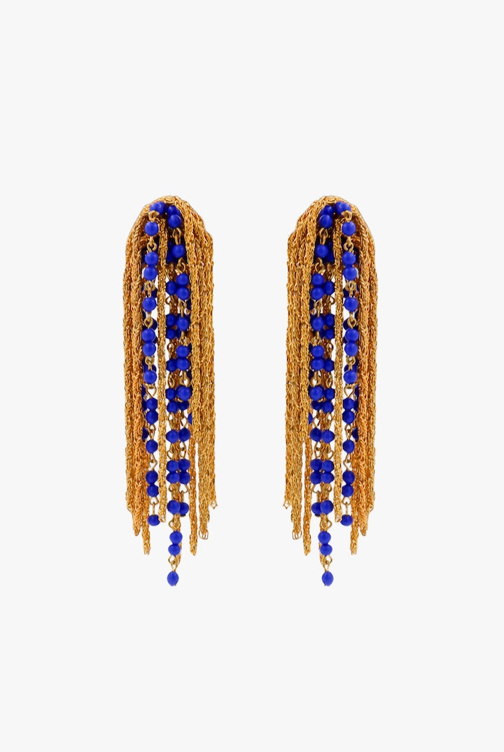 boucles d'oreilles Gonzague perle bleu