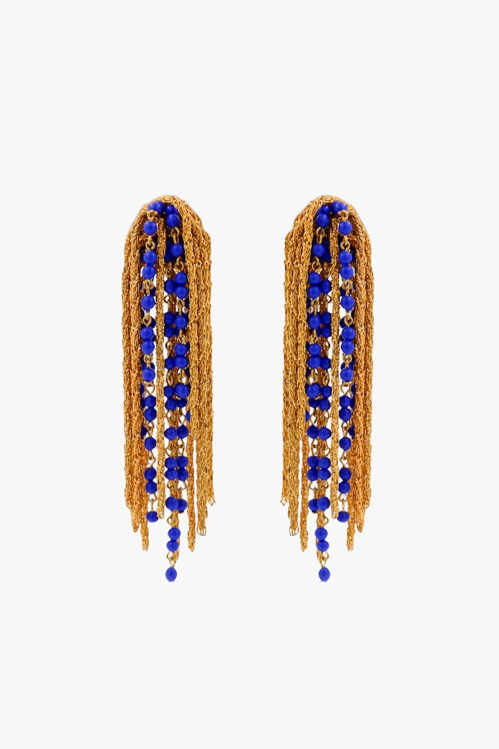 boucles d'oreilles Gonzague perle bleu