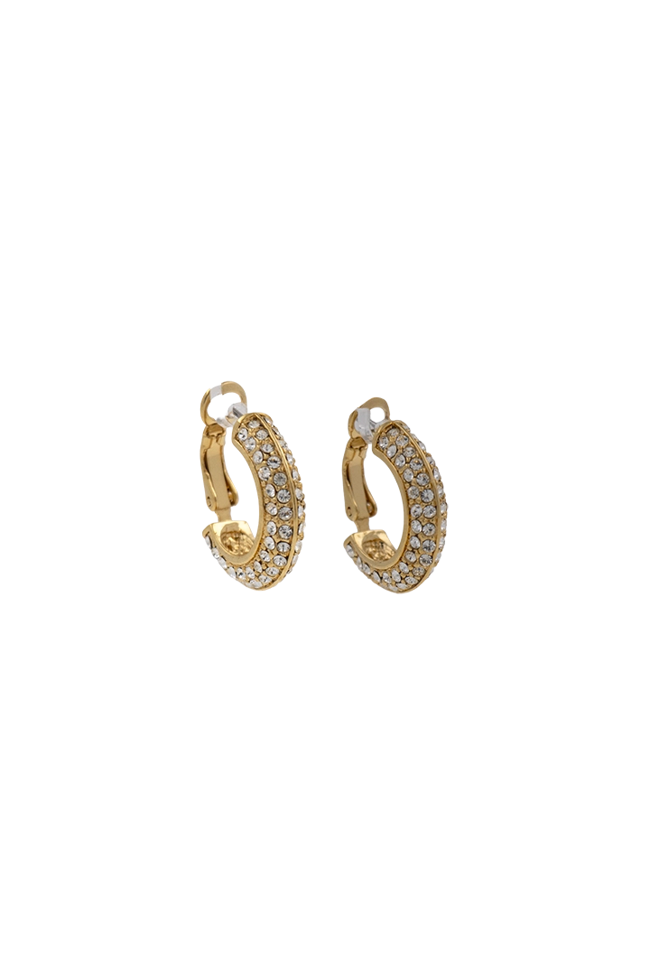Créoles dorée oreilles percées et strass cristal bijou fantaisie femme de luxe