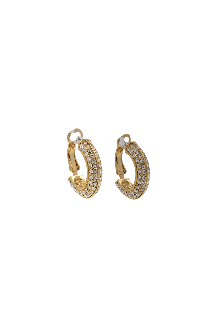 Créoles dorée oreilles percées et strass cristal bijou fantaisie femme de luxe