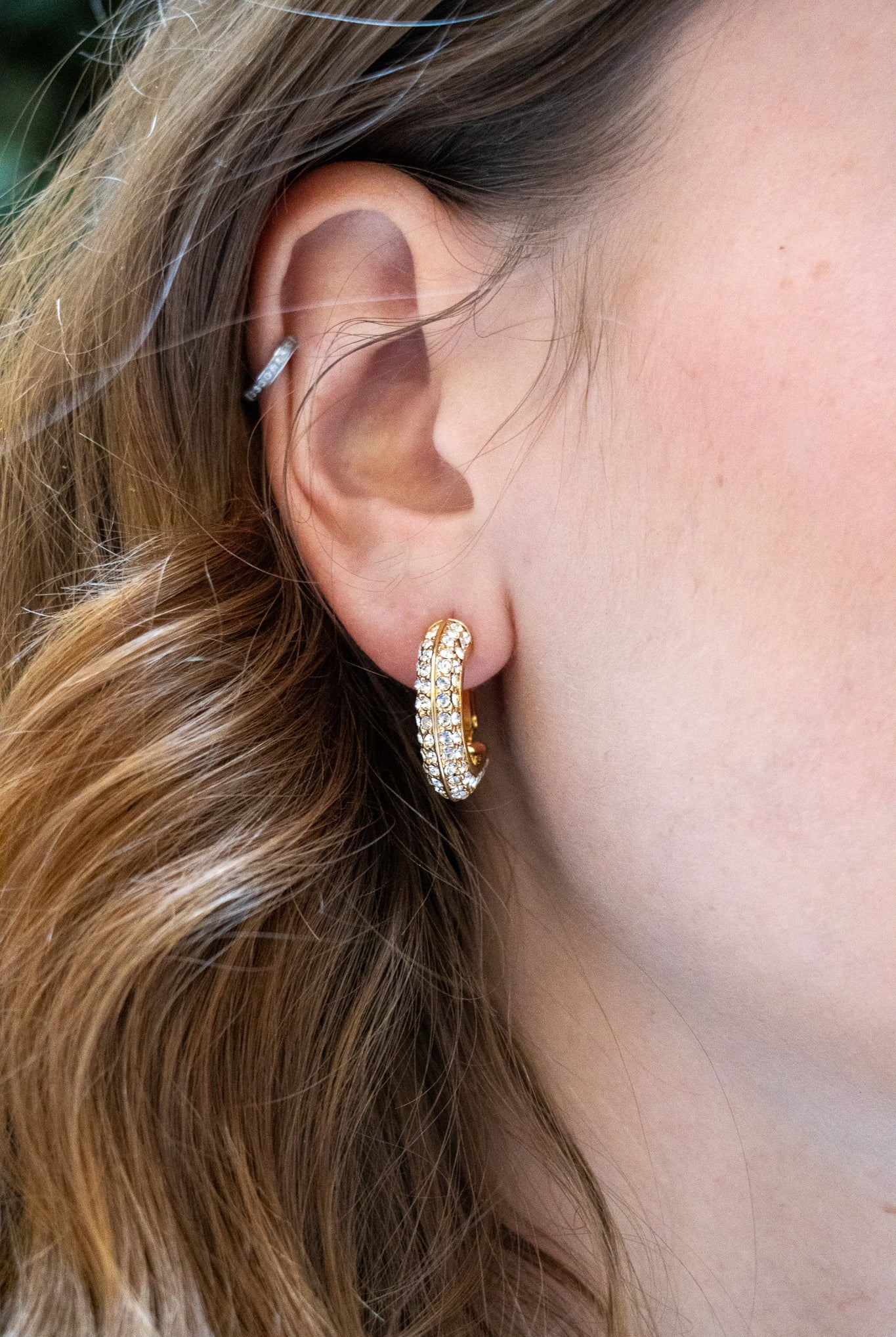 créoles dorée et strass cristal idée cadeau de fête