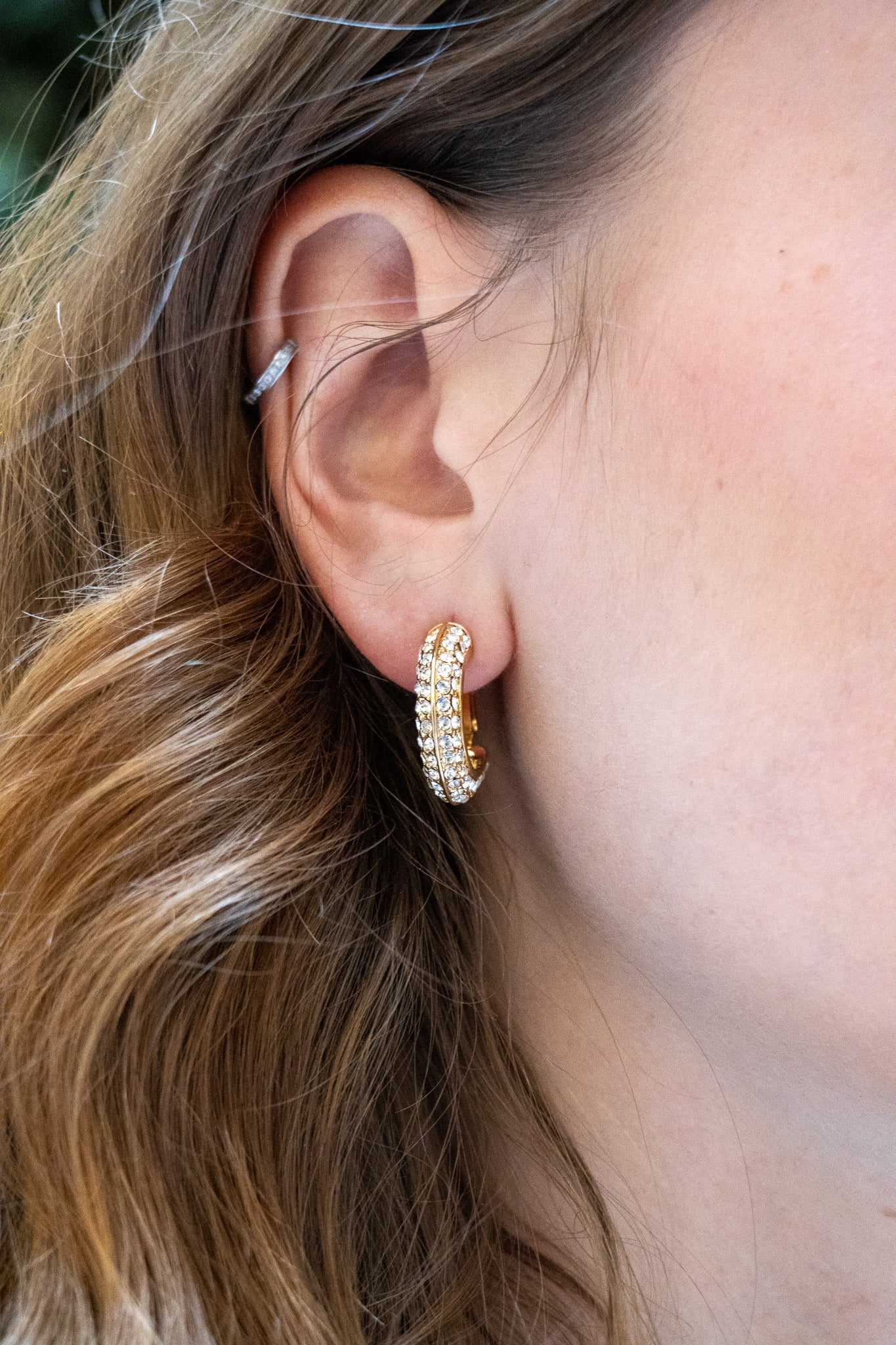 créoles dorée et strass cristal idée cadeau de fête