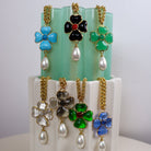 Lots de collier en pâte de verre multicouleur bleu, transparent, vert, noir, rouge et gris