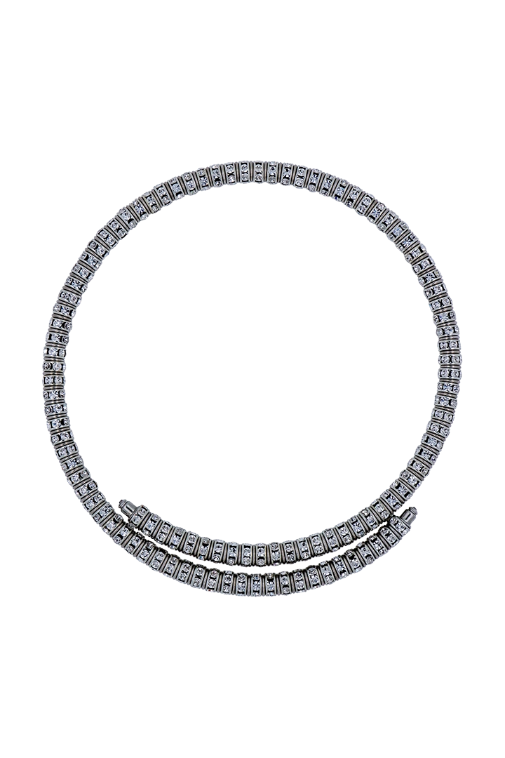 Collier ras de cou Mabrouk strass argentée cérémonie atelier Paris Françoise Montague