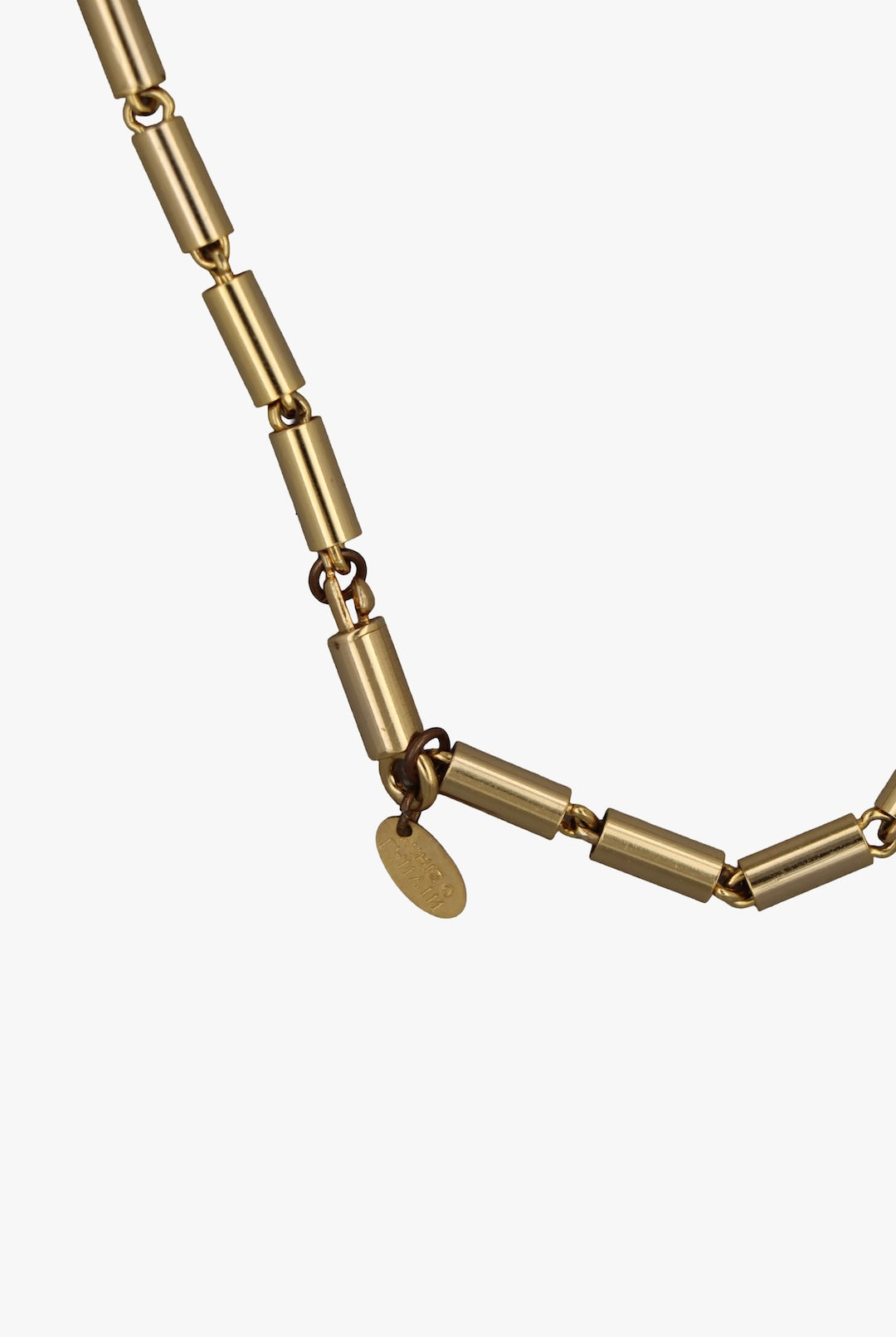 Collier noir et blanc et chaîne dorée signée au dos Lanvin - Vintage collection