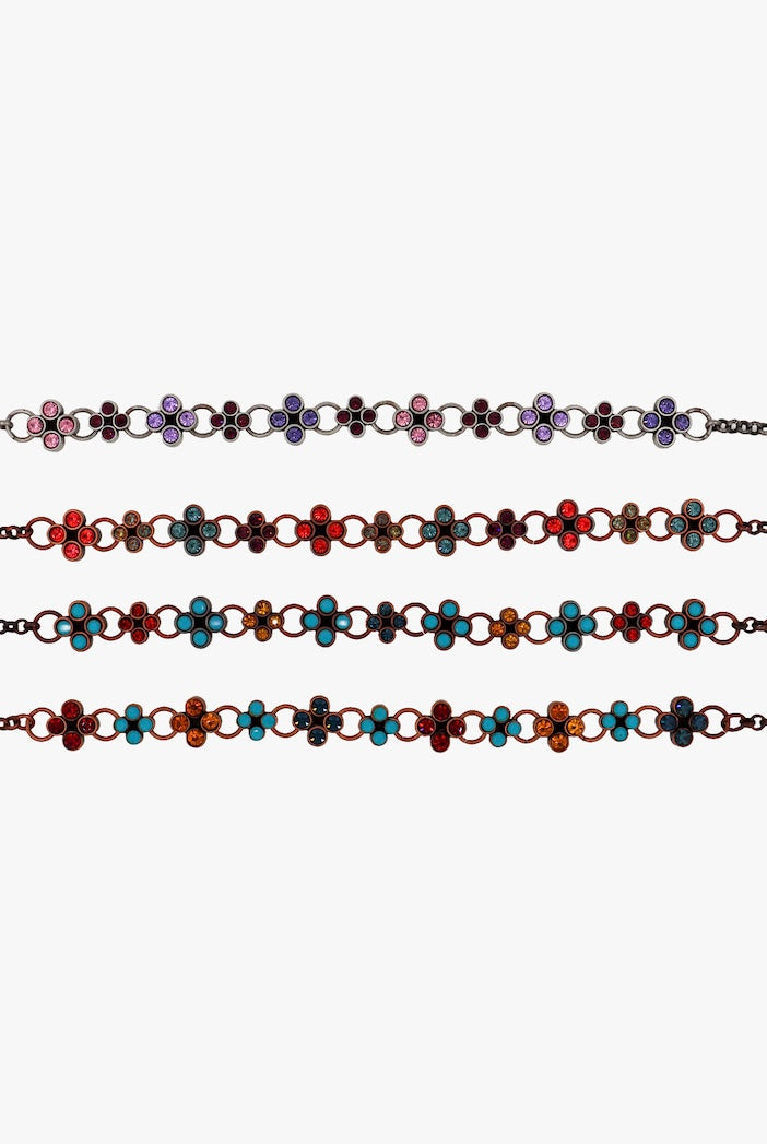 Collier ras de cou avec fleur colorés chocker
