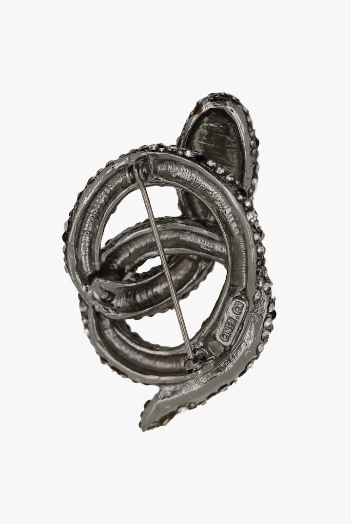 Broche en forme de serpent argenté