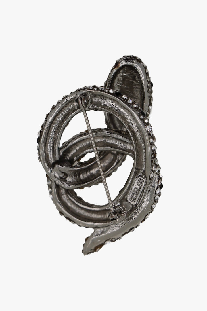 Broche en forme de serpent argenté