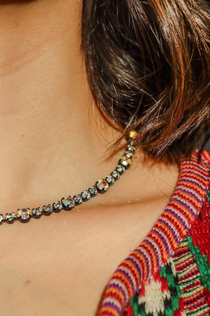 collier fantaisie strass femme