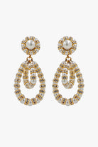 Boucles d'oreilles pendante en perles et en rondelles de strass bijoux fantaisie