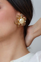 Boucles d'oreilles En Forme de Fleur Vintage - Fermoir clip