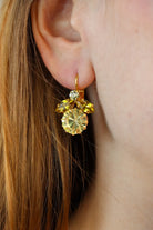 boucles d'oreilles fantaisie en forme d'abeille en strass Jaune pale - Bijou fait main
