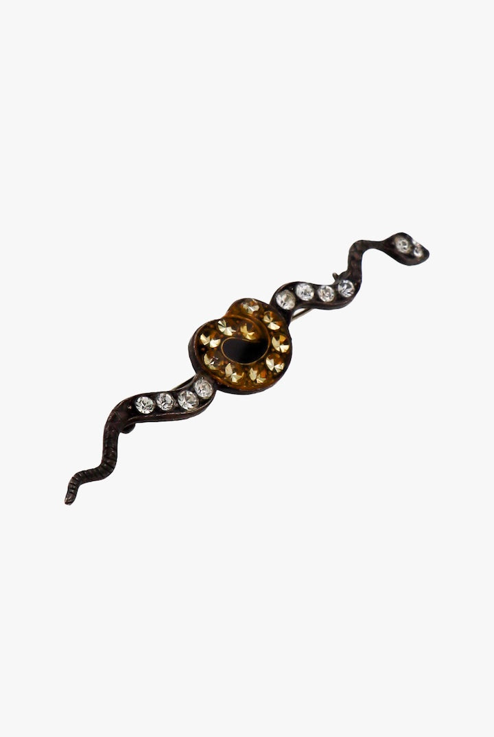Broche en forme de serpent très fin ornée de strass