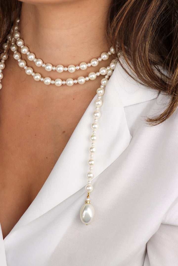 collier charvet double rang en perle strass