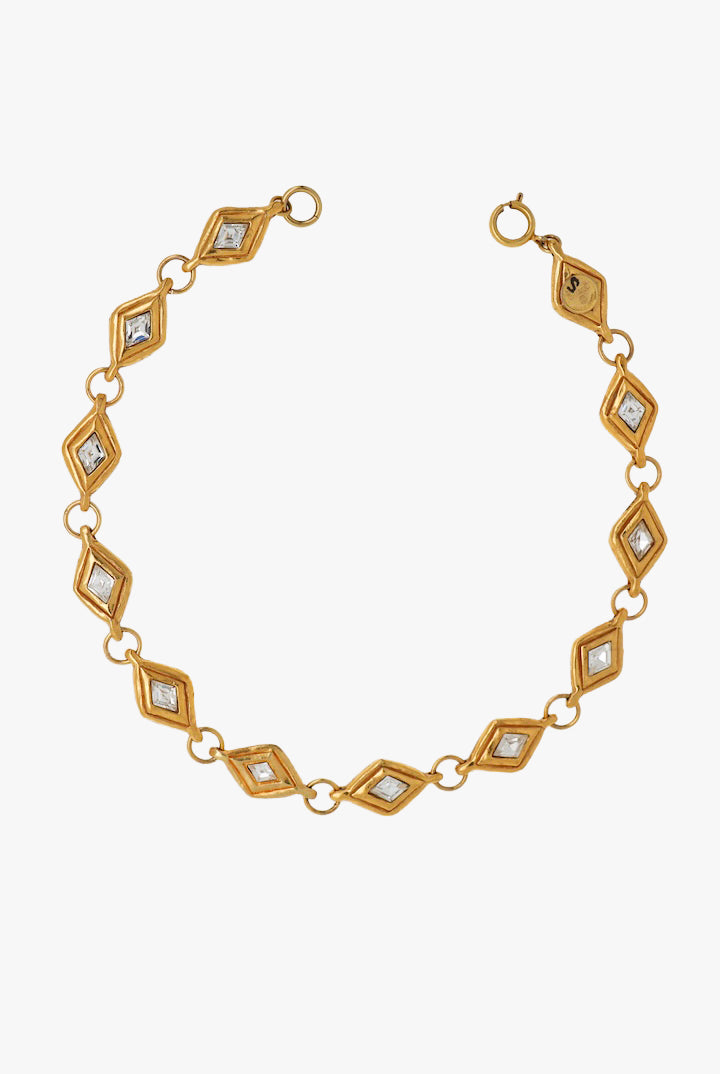 Collier doré Chanel Strass signée - Françoise Montague