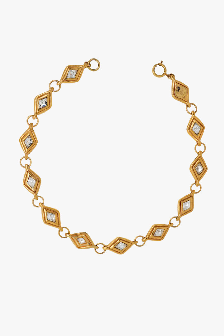 Collier doré Chanel Strass signée - Françoise Montague