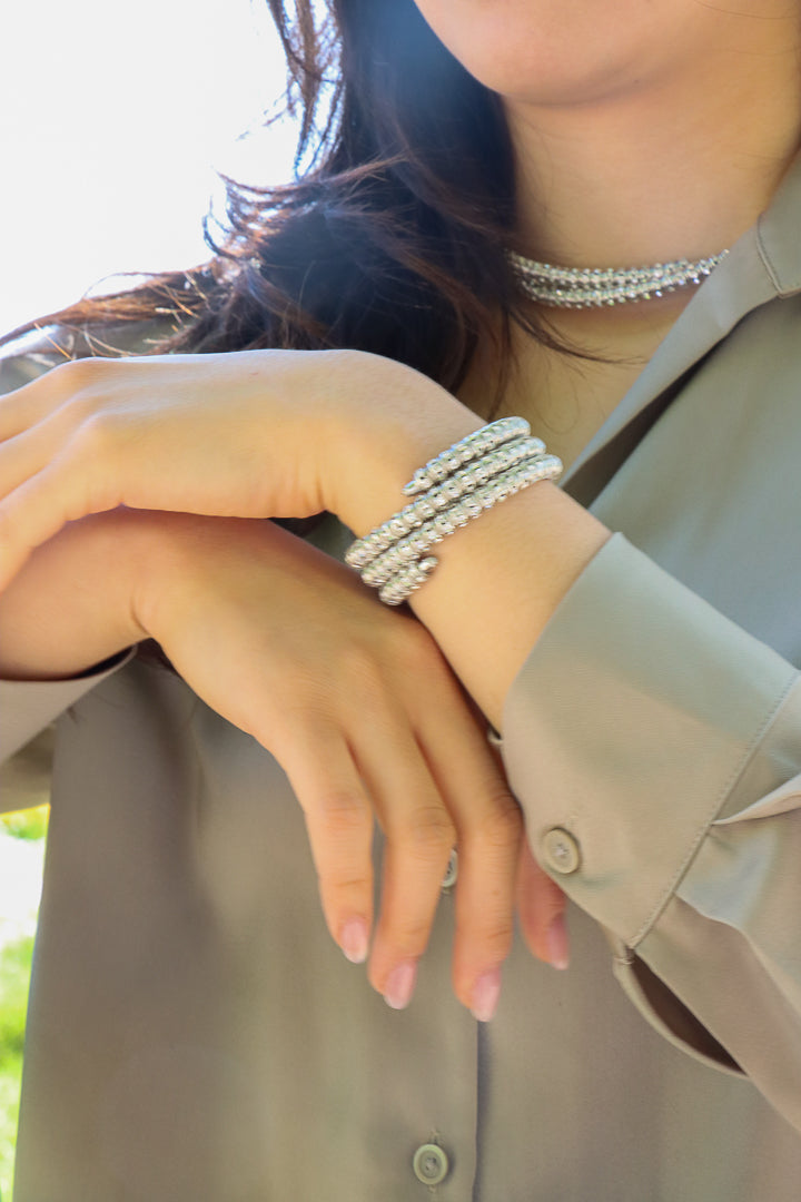 collier ras de cou strass Swarovski argenté chocker