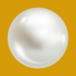pastille perle blanche nacrée fond doré