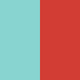 pastille bleu turquoise et rouge corail