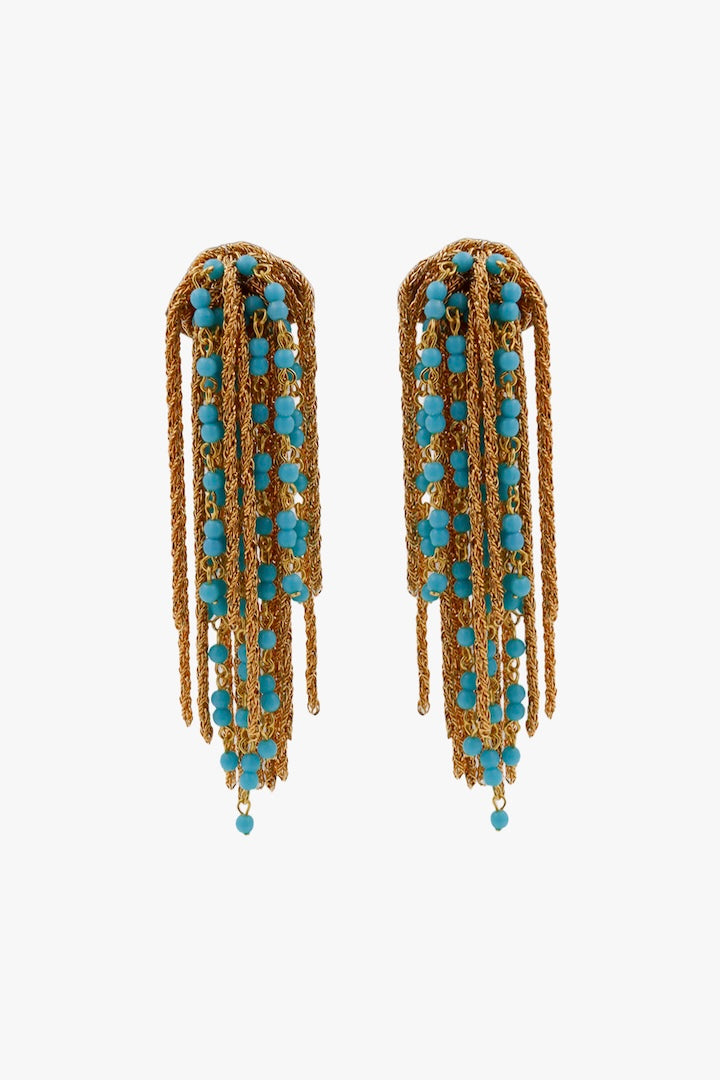 boucles d'oreilles Gonzague perle turquoise