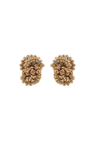 Boucles d'Oreilles en rondelles de strass dorée et cristal clip 