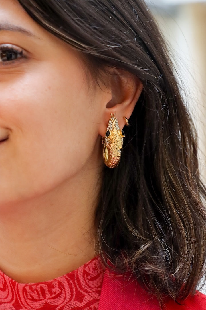 Boucles d'oreilles dorées or sepernt créole vintage collection