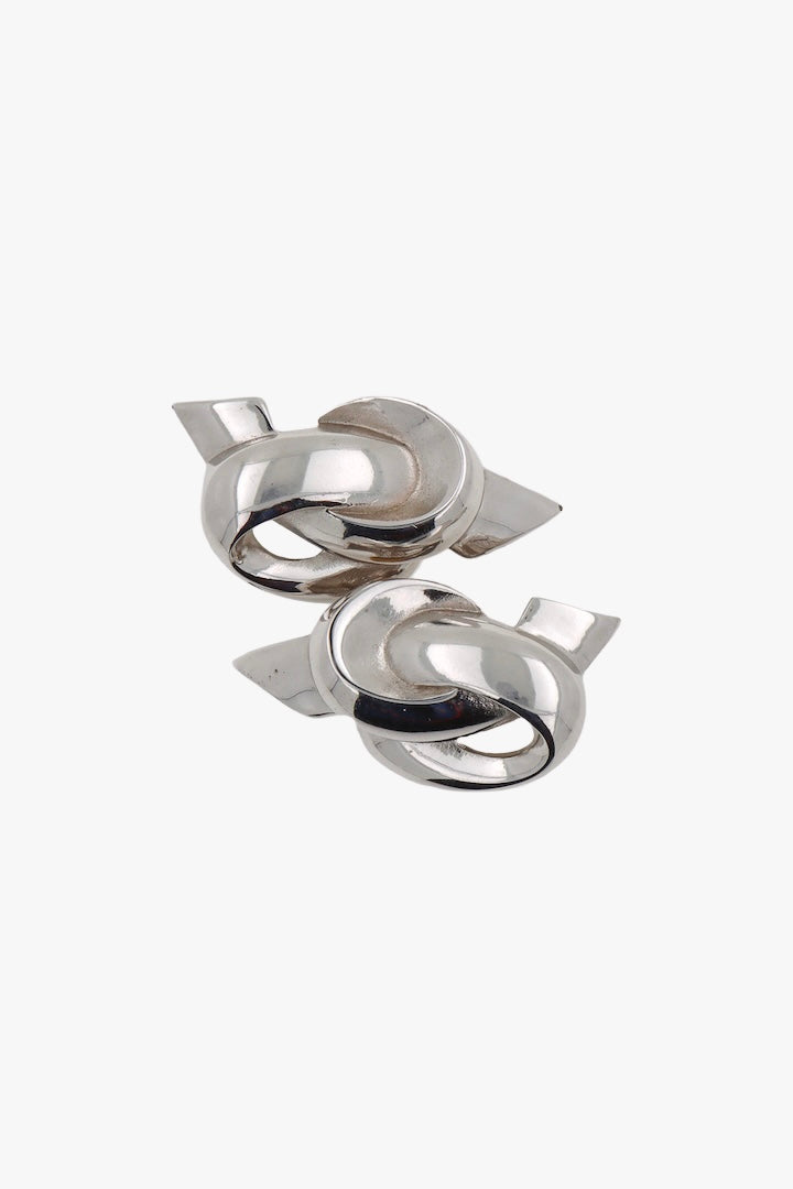 Boucles d'oreilles clip Givenchy signé vintage argentées