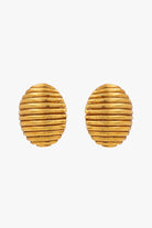 Paire de Boucles d'Oreilles Vintage Dorées cabochon et fermoir clip - Vintage collection