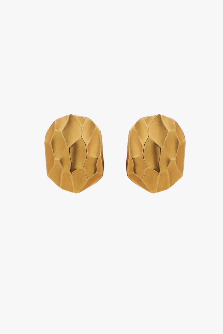 Boucles d'oreilles vintage dorée de la maison Yves Saint Laurent Paris - Bijou Fantaisie paris 