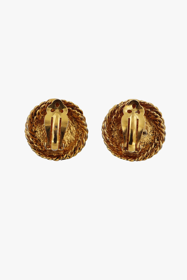 Boucles d'oreilles vintage Chanel  dorée Perle fermoir clip - Françoise Montague
