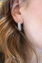 Boucles d'oreilles créoles fantaisie argentée pour femme 