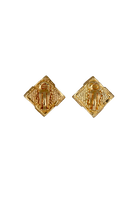 Boucles d'oreilles carré signée chanel dorée fermoir clip adapté à toutes les oreilles