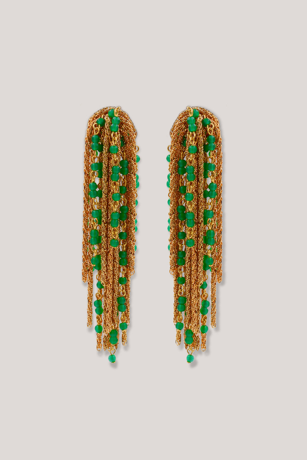 boucles d'oreilles Gonzague perle verte bijou fait main 