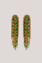 boucles d'oreilles Gonzague perle verte bijou fait main 