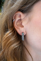 Bijou de fête créoles noir et strass cristal - idée cadeau 