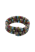 Bracelet en strass multicolore dorée et argentée et au cristaux roses ,  vert, bleu, jaune , violet etc...