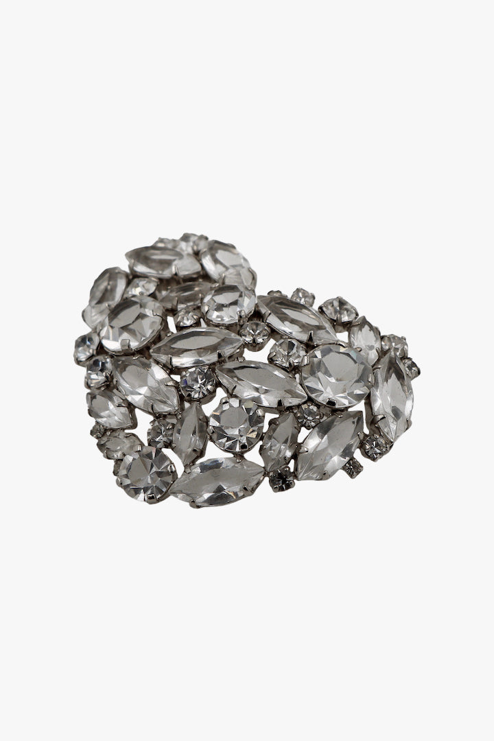 Broche en strass en forme de coeur vintage collection amour 