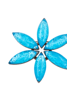 Broche en forme de fleur bleu turquoise lagon vintage 