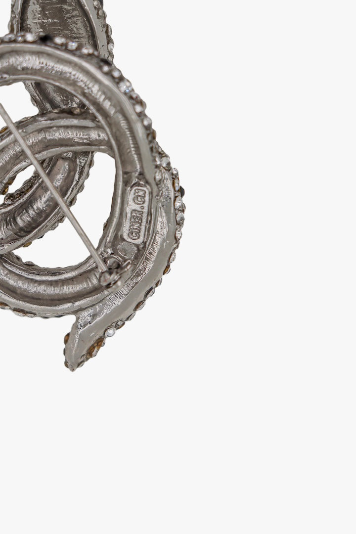 Piece unique de collection broche en forme de serpent argentée