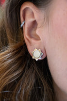 Idée cadeau boucle d'Oreilles étoiles centre nacrée oreilles percées bijou fantaisie 