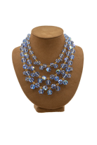 Collier 3 rangs perles bleu saphir Françoise Montague, reflets nacrés, look chic et affirmé